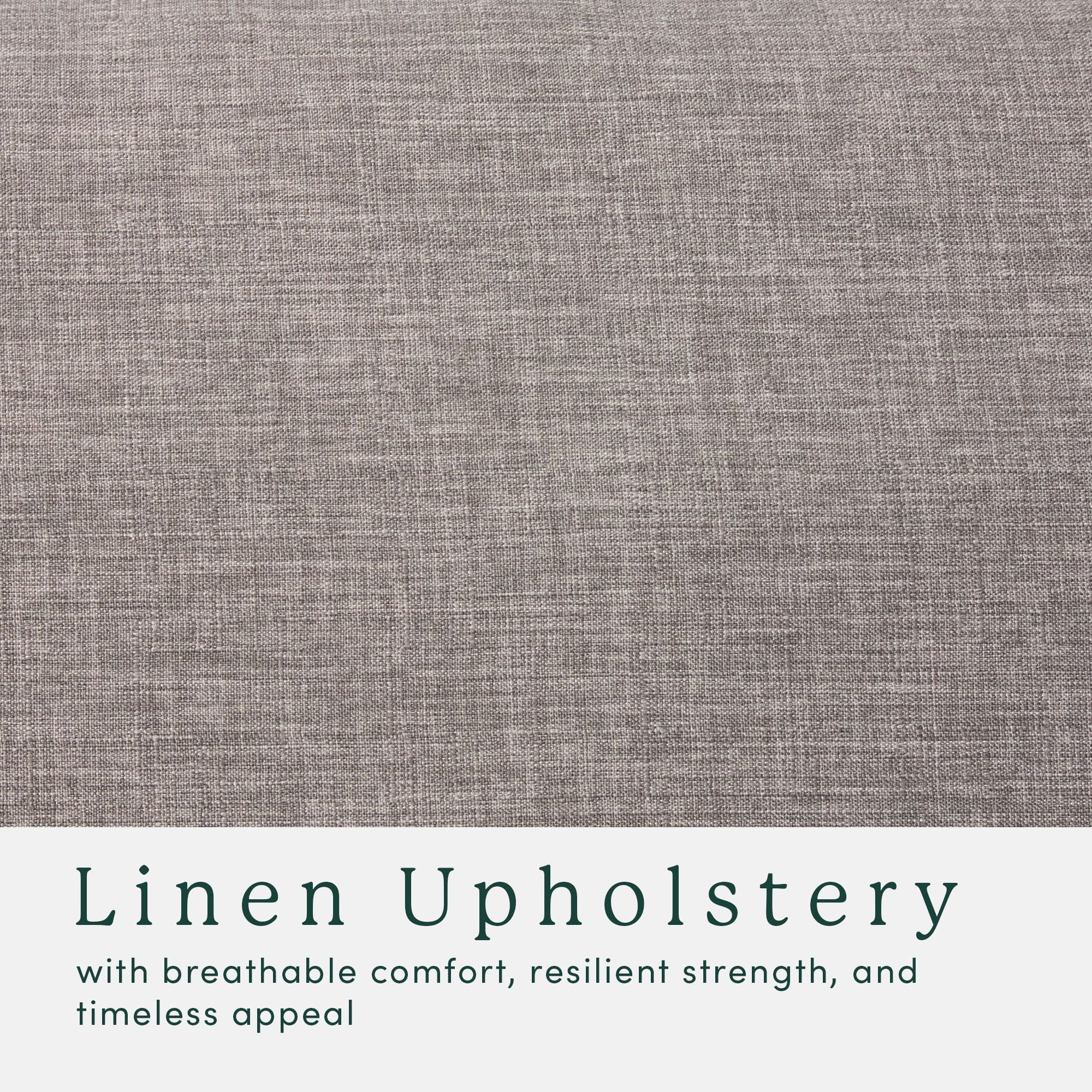 Walker Edison Modern Farmhouse Easy Assembly Linen Large Ottoman, Dark Grey
