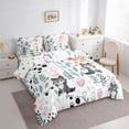 thumbnail image 3 of Homewish Kawaii Grey Wolf 7-Piece Twin Bedding Sets for Child Boys Girls,Chic Floral Flower Bedding Comforter Set,Cartoon Animal Breathable Sheet Sets,Super Cozy Room Decor,Reversible, 3 of 8