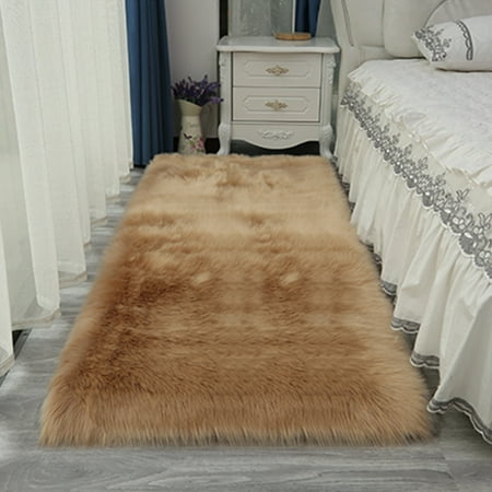 

Namzi Solid Color Plush Table Runner Faux Sheepskin Decorative Shaggy Dresser Scarf Not-Slip Desk Pad Luxury False Fur Dresser Tablecloth-Milk tea 80x180cm(31.5x70.87inch)