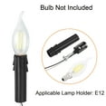 thumbnail image 4 of Uxcell E12 Lamp Base with Black Candle Cover Sleeves Chandelier Light Socket Kit 4 Set, 4 of 5