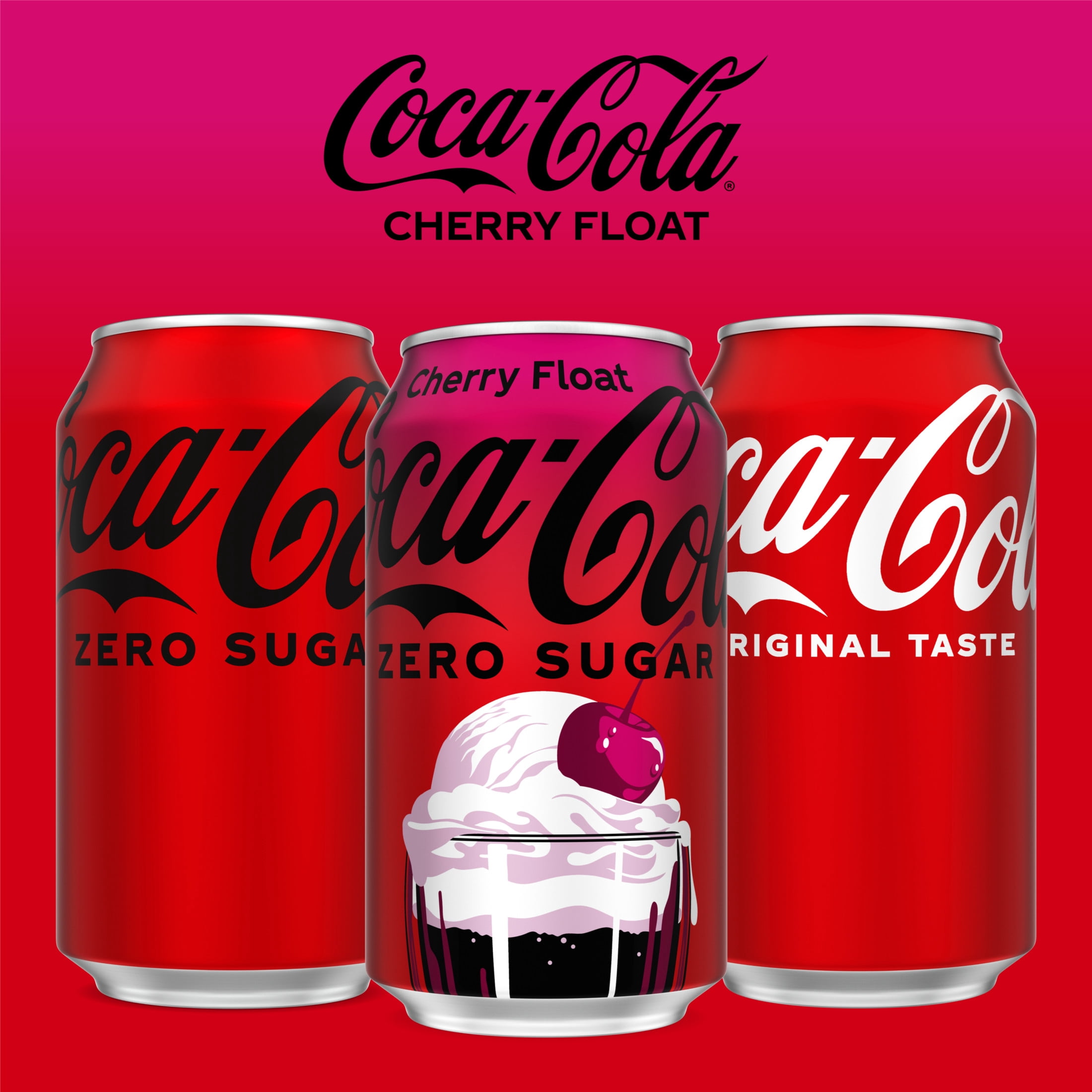 Coca-Cola Zero Sugar Cherry Float Soda Pop Fridge Pack Cans, 12 fl oz, 12 Pack