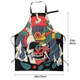 thumbnail image 6 of XMXT 1 Pcs Waterproof Kitchen Cooking Apron, Samurai Skull Pattern Adjustable Aprons for Women Men with Pockets, 6 of 9