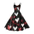 thumbnail image 2 of Viikei Women's Fit and Flare Summer Short Sleeve Dress,Women's Valentine's Day Love Printed Cute Retro Strap Dress Black S, 2 of 3