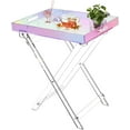 thumbnail image 6 of Acrylic Folding Tray Table Rainbow Color Iridescent Side Table Modern Accent Square End Table for Living Room Bedroom, 6 of 6