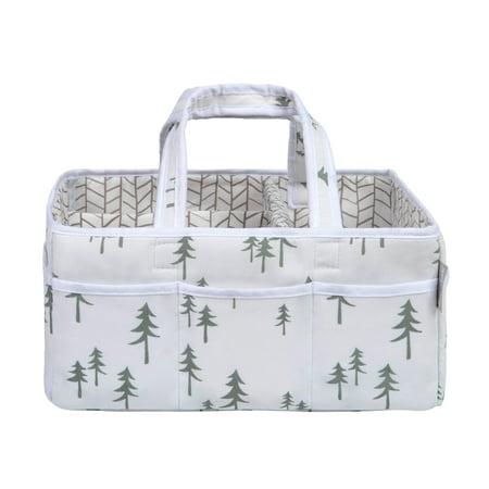 UPC: 0846216062216 | Trend Lab Green and Gray Mountain Baby Cotton Storage Caddy