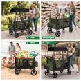 thumbnail image 2 of Vomeast Upgrade Wagon Stroller for 4 Kids, 4-Seater Outdoor Baby Stroller Wagon with Canopy, 5-Point Harness, Adjustable Handle(Green), 2 of 12