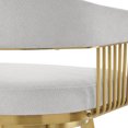 thumbnail image 4 of Chelsea 26" Swivel Counter Stool with Gold Brushed Stainless Steel and Silver Fabric, 4 of 12
