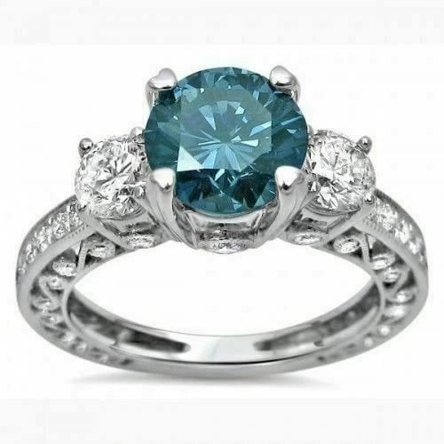 Divine_creation 1.80 Ct Round Cut London Blue Topaz Womens Engagement Ring 14K White Gold Plated 925 Sterling Silver -5.5