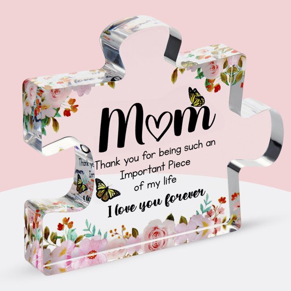 Regalos Para Mamá  Bonita Pieza De Rompecabezas De Bloque Acrílico Grabada  Adorable Regalo Para Mamá De Hijo E Hija  Divertida Idea De Regalo De Navidad Para El Día De La Madre  Pieza De Decoraci