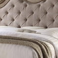 thumbnail image 3 of Button Tufted Fabric Eastern King Size Bed with Molded Details, Beige, 3 of 4