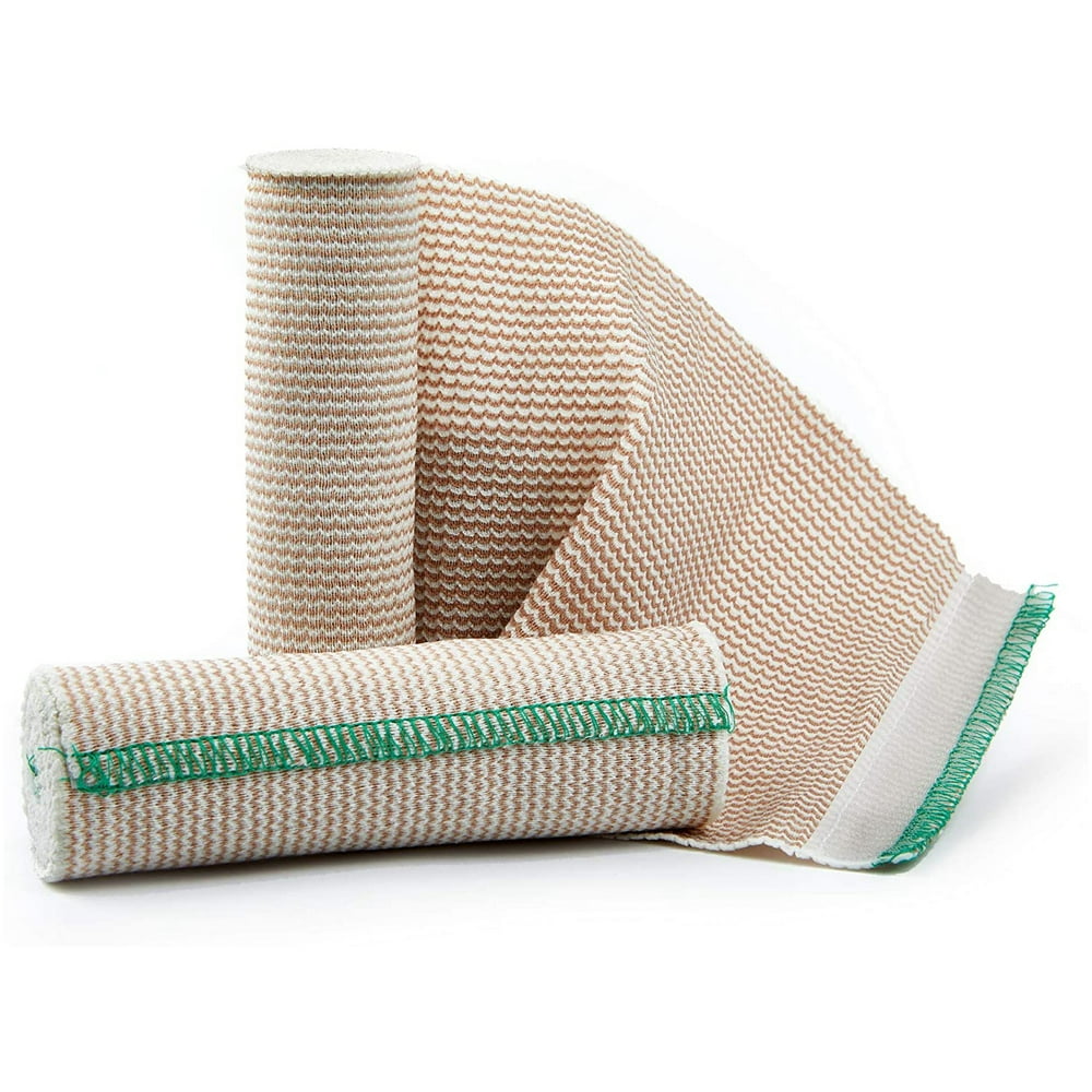Premium Elastic Bandage Wrap Compression Roll, Includes Hook and Loop