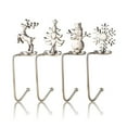 thumbnail image 3 of 4PCS Christmas Stocking Hangers Stocking Holder for Mantel Set of 4, Mantle Clip Snowflake Deer Snowman Stocking Holder Hooks, No-slip Weighted Free Standing Stocking Holders Stand for Fireplace, 3 of 11