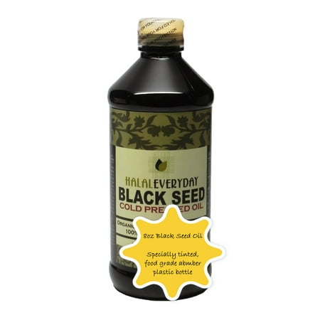 Pure Black Seed Oil (Nigella Sativa) - 8 oz - 100% Pure & Cold Pressed Black Seed - NON-GMO and Vegan - Raw & Unfiltered -100% Hexane Free - Halal Certified - Special Food Grade Plastic