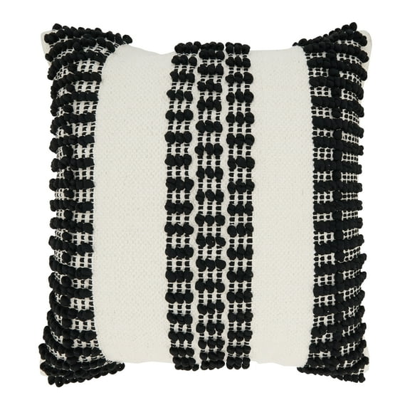 Saro Lifestyle Textured Stripe Woven Throw Pillow Cover