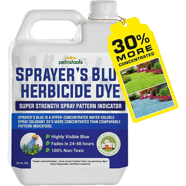PetraTools Blue Herbicide Lawn Dye, Super Strength Concentrate 32oz