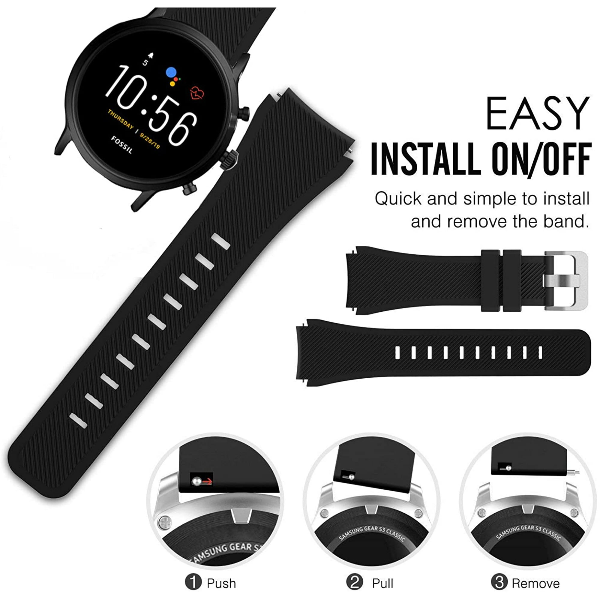 for Fossil Carlyle Hr Bands Ceston Classic Silicone Replacement Straps for Fossil GEN 5 SMARTWATCH The Carlyle HR Walmart