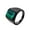 Black Green, variant on Women Men's Square Gemstone Ring Stainless Steel Engagement Promise High Polished Band Ring Jewelry Silver Dark Green Size 9
