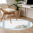 thumbnail image 4 of Round Rug 4Ft Washable Non-Slip, Blue Coastal Circle Area Rugs for Living Room Bedroom, Nautical Starfish Eucalyptus Leaf Coral Striped Indoor Floor Mats Carpet Runner for Home Decor Aesthetic, 4 of 8