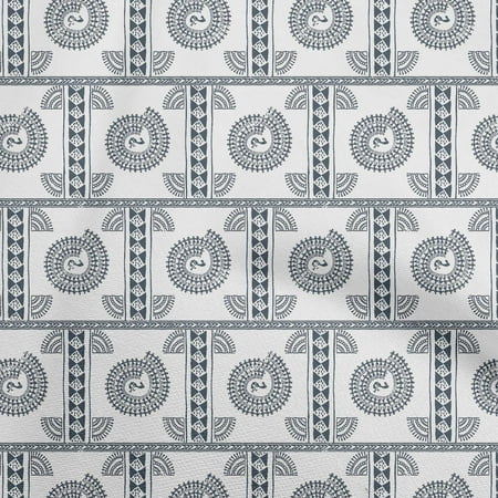 

oneOoneCottonPoplinTwillGrayFabricAsianFloralBlockSewingMaterialPrintFabricByTheYard56InchWide