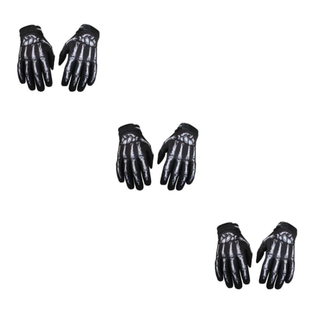 Maytalsory Lightweight And Shockproof Skeleton Riding Gloves For Autumn Winter Breathable And Comfortable Nylon Quick-drying white XL 3Set