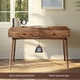 thumbnail image 5 of Acacia Lagom 48" Solid Wood Work Desk with Drawers Office Desk for Home Office, Walnut, 5 of 9