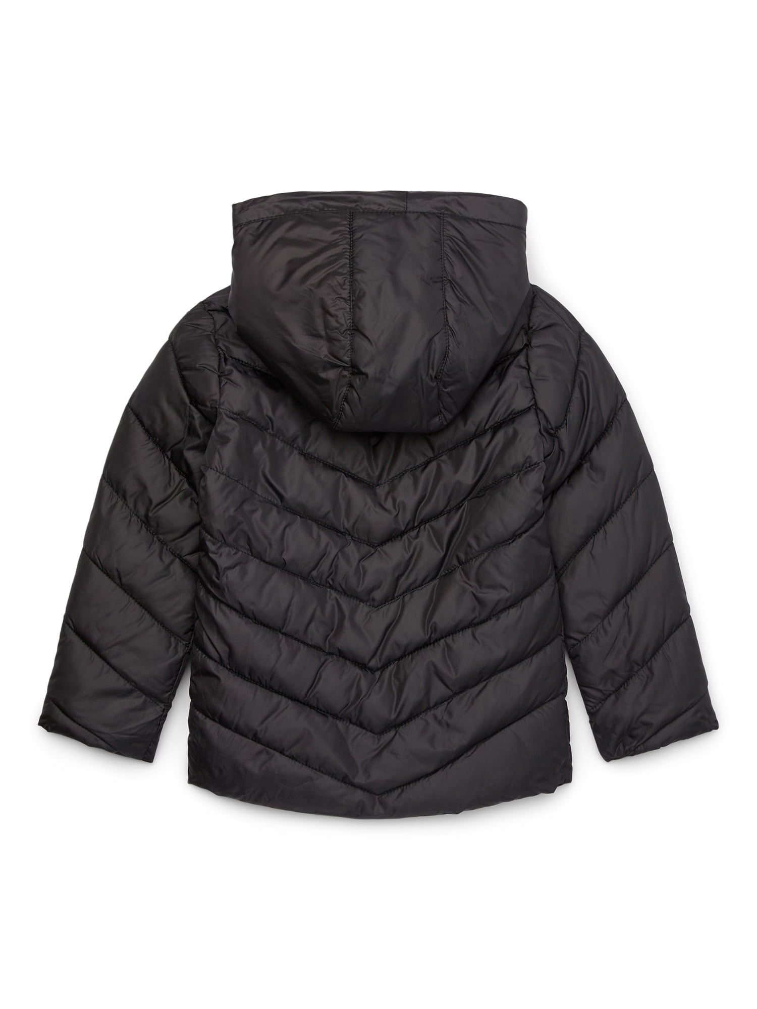 Pink Platinum Girls Solid Quilted Puffer Coat with Hood, Sizes 4-16