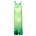 thumbnail image 5 of lcziwo Womens Saint Patricks Day Jumpsuits Cotton Linen Sleeveless Straps One Piece Jumper Pants Funny Shamrock Graphic Overalls Vacation Outfits Green S, 5 of 6