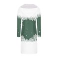 thumbnail image 4 of Pisexur Robes de Noël pour Femmes Mode Noël Lunettes de Vin Rouges Flocon de Neige Imprimé Robes de Vacances Décontractées Manches Longues Col en V Robe Sweat à Capuche Longueur Genou Robe de Soirée avec Poches, 4 of 6