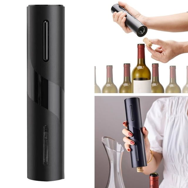 Lubelski Electric Wine Bottle Opener with Foil Cutter One-click Button Reusable Automatic Wine Corkscrew Remover Tool USB Rechargeable Stainless Steel Bottle Opener Home Bar Supplies