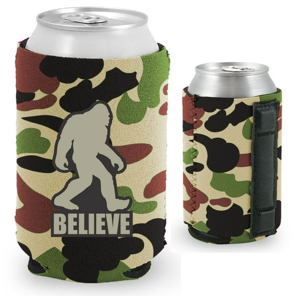 Bigfoot Believe Magnetic Can Coolie (Camo)
