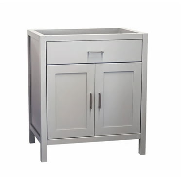 24" Grey Freestanding Bath Vanity Tip-Out Drawer Sink Cabinet Without Top