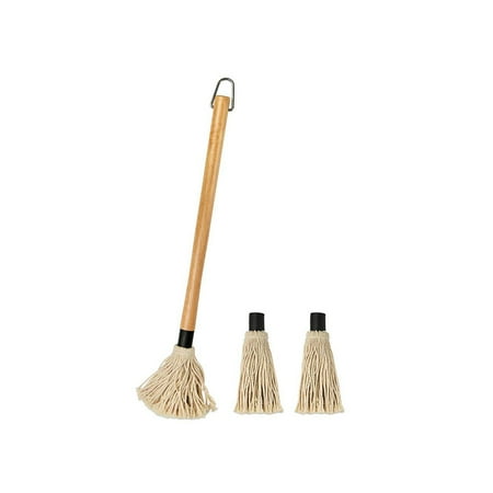 

JuLam Grill Brush BBQ Brush Basting Mop Professional Sauce Marinade Mop Cleaning Brush with 2 Replacement Heads for Cooking Roasting