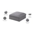 thumbnail image 2 of Meridian Furniture Serene Gray Durable Linen Fabric Deluxe Ottoman, 2 of 4