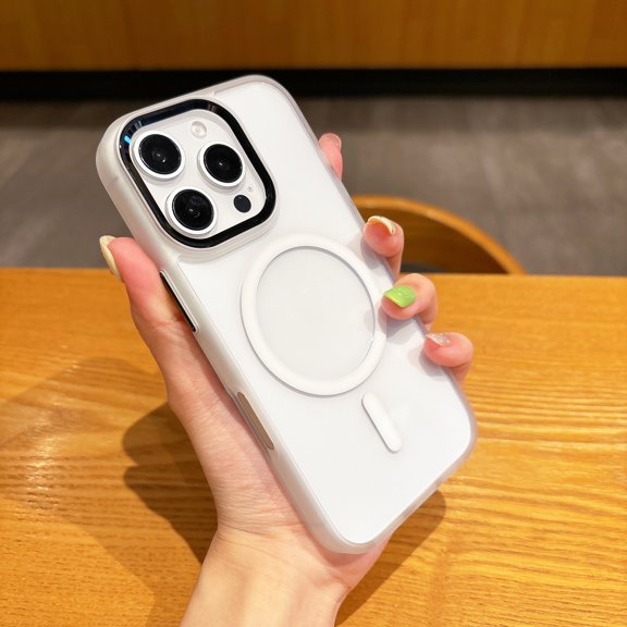 for iPhone 16 Case, Compatible with Magsafe, Luxury Anti-Scratch Phone Case Magnetic Clear, Thin Slim Hard Shell Plastic & Shockproof Silicone Bumper for iPhone 16, Clear