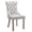 Beige Linen, variant on Set of 2 Fabric Dining Chairs Luxury Tufted Back with Nailed Trim and Back Ring Pull Home Kitchen Dining Room Chairs Armless Side Chairs Solid Rubber Wood Legs ()