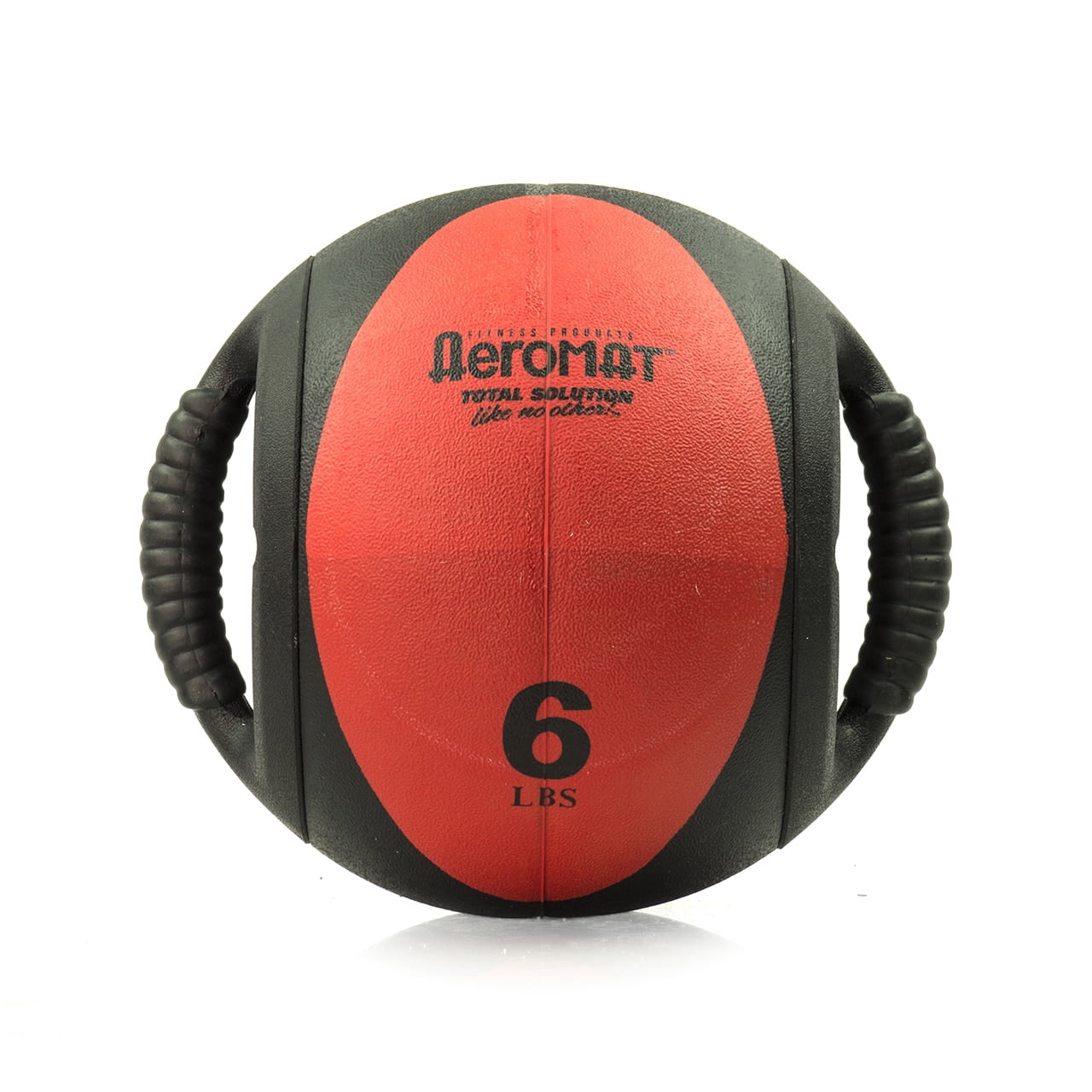 Sportime Aeromat Hard Rubber Dual Grip Power Medicine Ball, 9", Yellow/Black, 10 lb