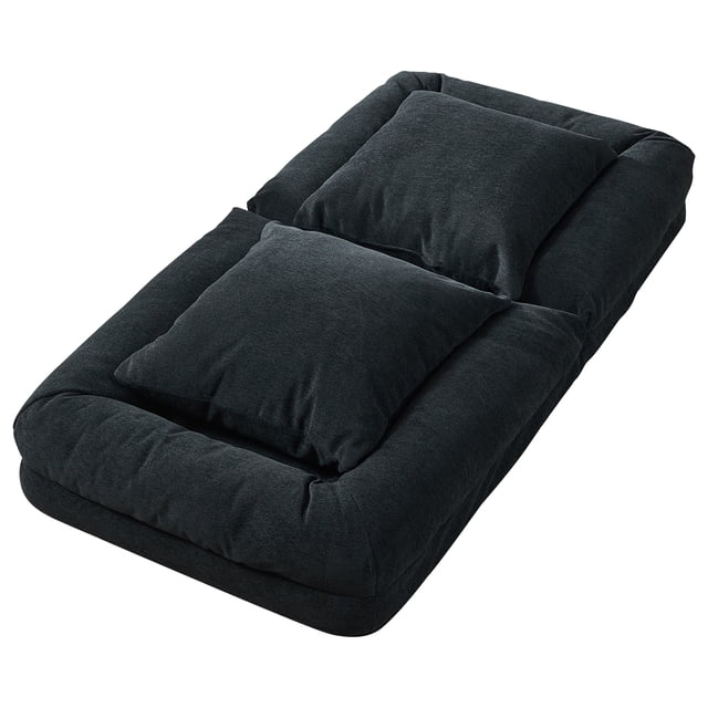 Grand Canapé-Lit de Repos Réglable à 5 Positions – Fauteuil de Sol pour Chien Humain avec 2 Oreillers Doux, Fauteuil Inclinable Pliable Confortable en Chenille Type Tatami en Forme de Pouf – Salon, Chambre, Lecture