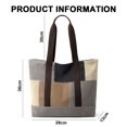 thumbnail image 2 of Bolso grande de lona para mujer, bolso de hombro informal con cremallera y bolsillo para viajes, playa, trabajo, compras, 2 of 8