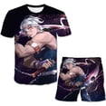 thumbnail image 1 of Conjuntos de Demon Slayer para bebés, niños y niñas, verano, ocio, 2 piezas, trajes, camisetas + Pantalones cortos, ropa estampada, Outfits11T Gao Jinjia LED, 1 of 2