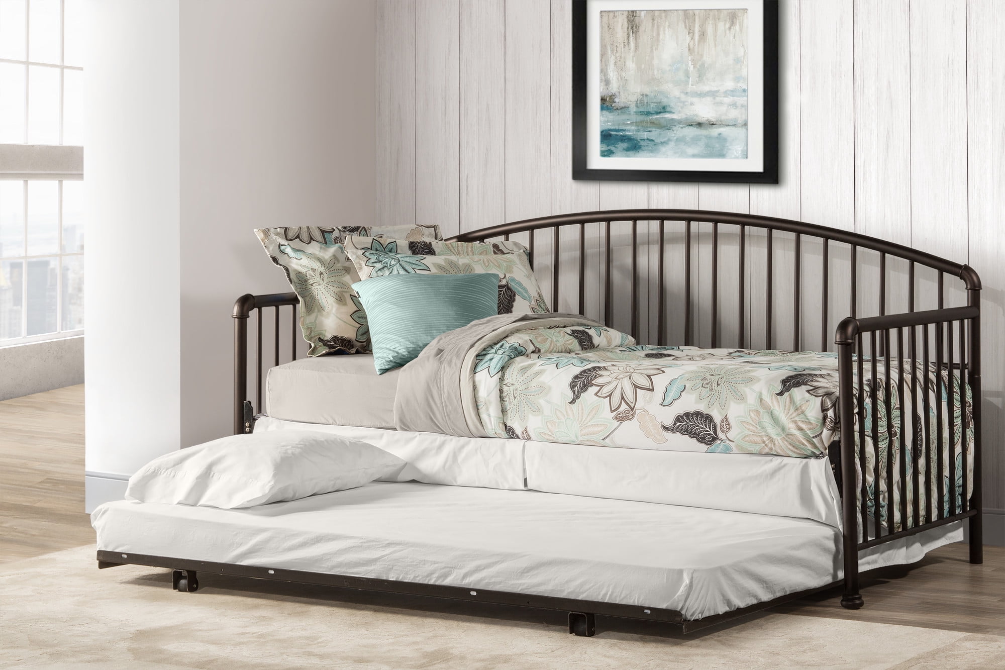 Hillsdale Furniture Brandi Metal Twin Daybed with Trundle, Oiled Bronze