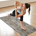 thumbnail image 6 of Brown Geometric Pattern with Arrows and Bulls Hot Yoga Mat Towel Non Slip for Hot Yoga - Quick-Drying Yoga Mat Cover with 4 Corner Pockets with Travel Bag - Hot Yoga Towel Non Slip 74"x26", 6 of 6