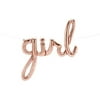 Rose Gold “Girl” Script Foil Balloon - 24” One-Piece Letters Balloon for Girl Baby Shower, Gender Reveal, Pregnancy Announcement, First Birthday Party, Christening, Baptism, Nursery Decoration
