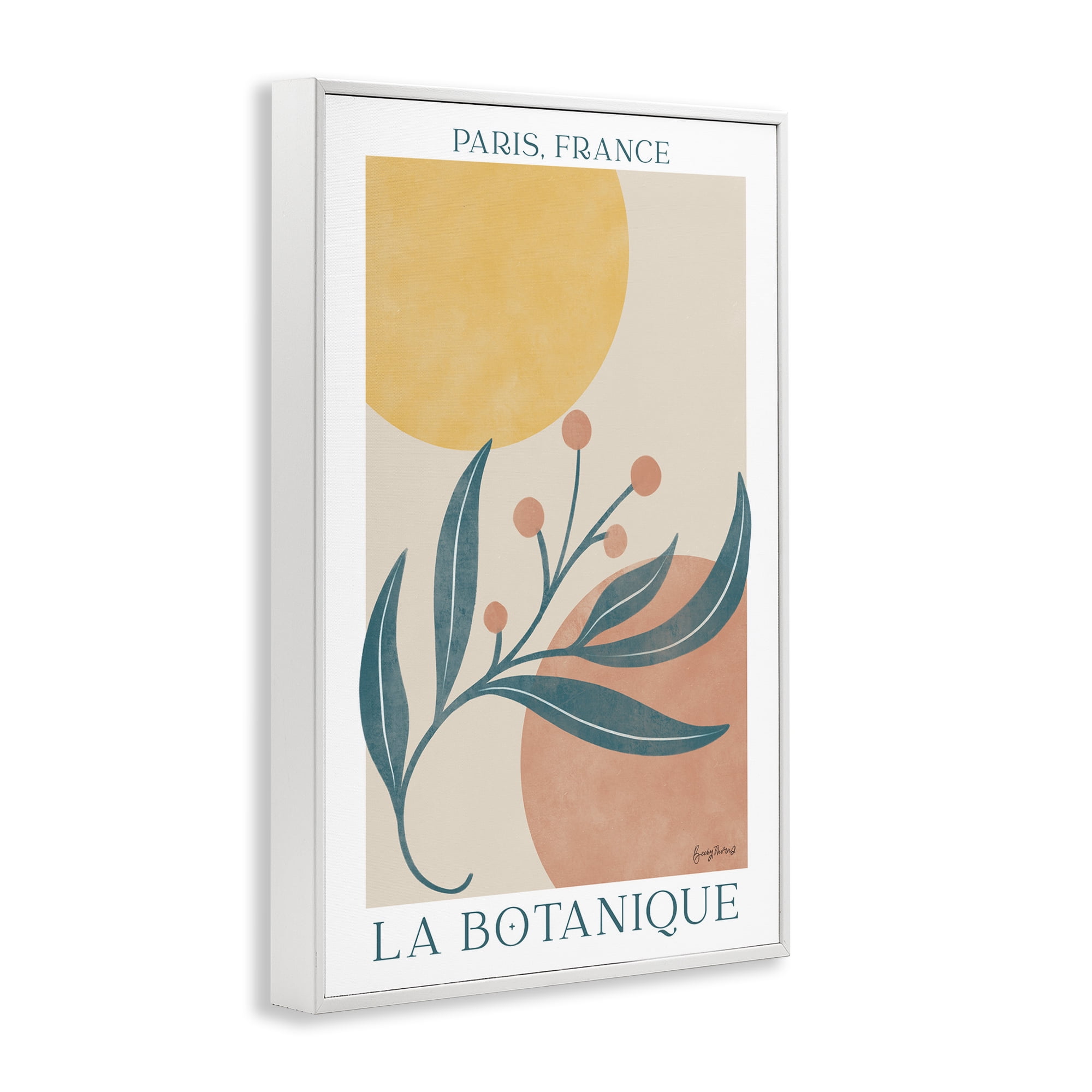 Stupell Industries French Botanical Poster Botanical & Floral Painting White Framed Art Print Wall Art, 12 x 18