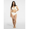 thumbnail image 2 of Time and Tru Women's and Women's Plus Ribbed Triangle Bikini Top, Sizes XS-3X, 2 of 5