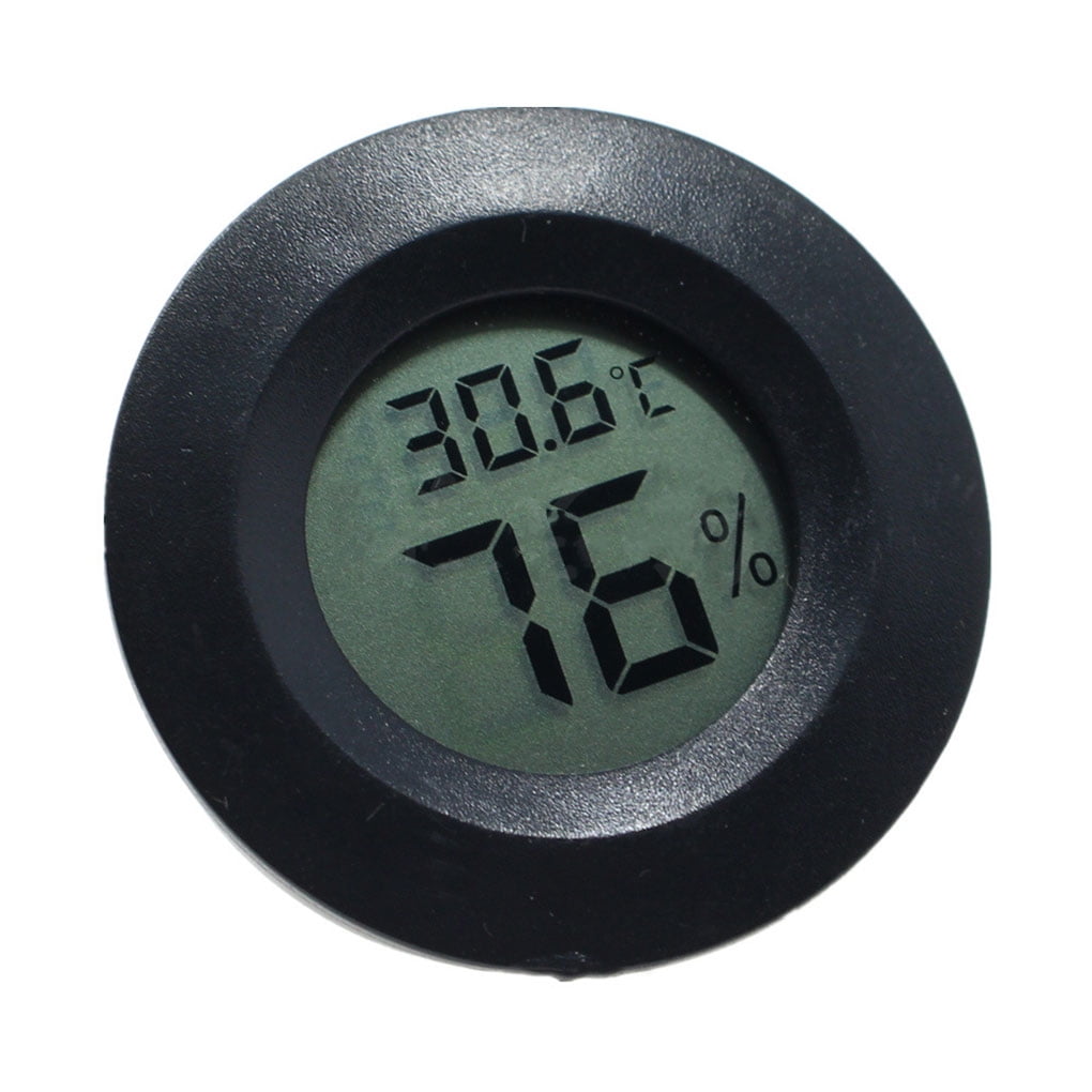 Small LCD Digital Thermometer Hygrometer Round for Reptile Pet Frog Box DIY 