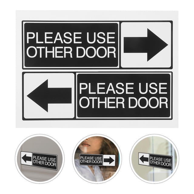 Minkissy 6Pcs Restaurant Door Signs Black PVC Waterproof for Business Office Home