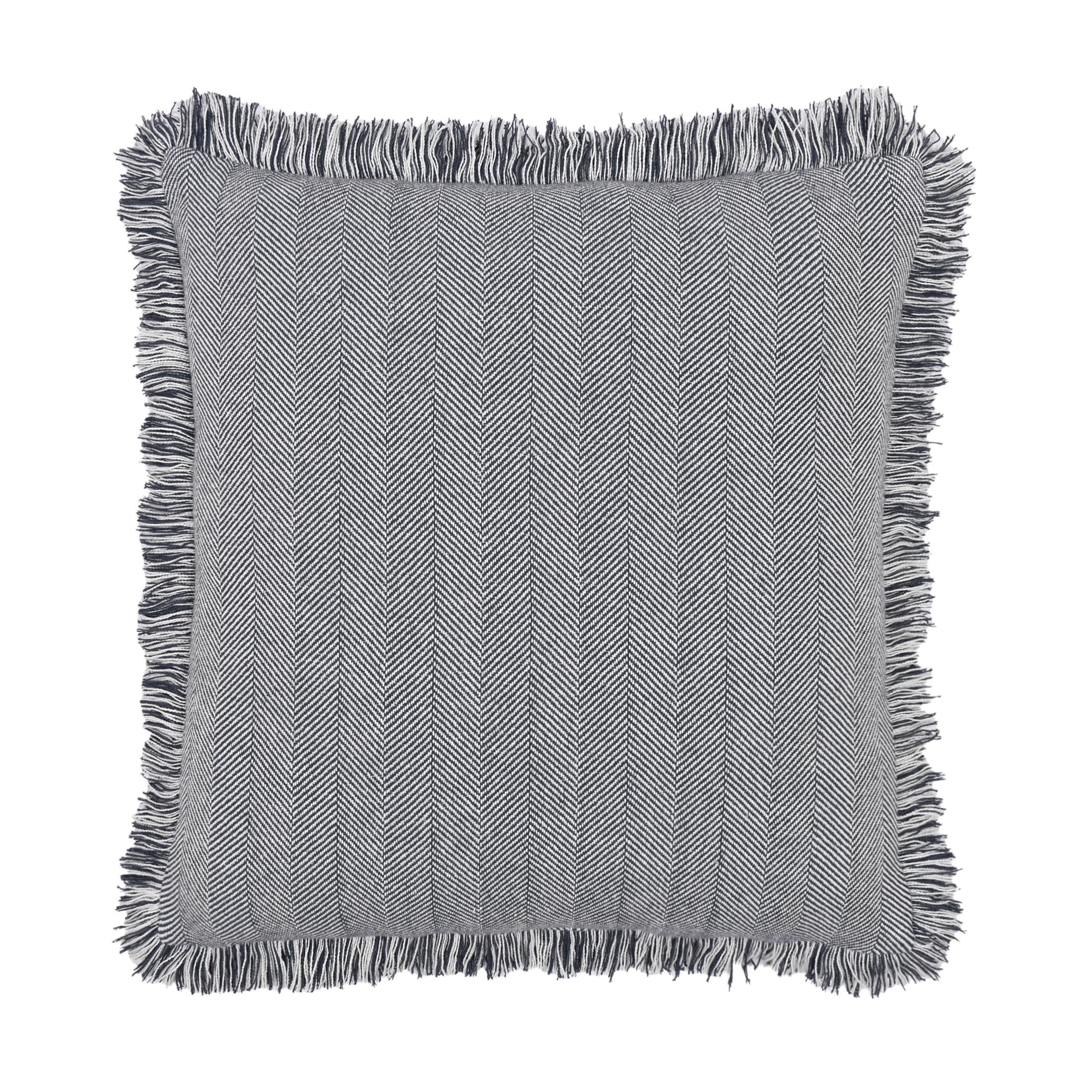 Mainstays Fringe Cotton Herringbone Decorative Pillow, 20" x 20"