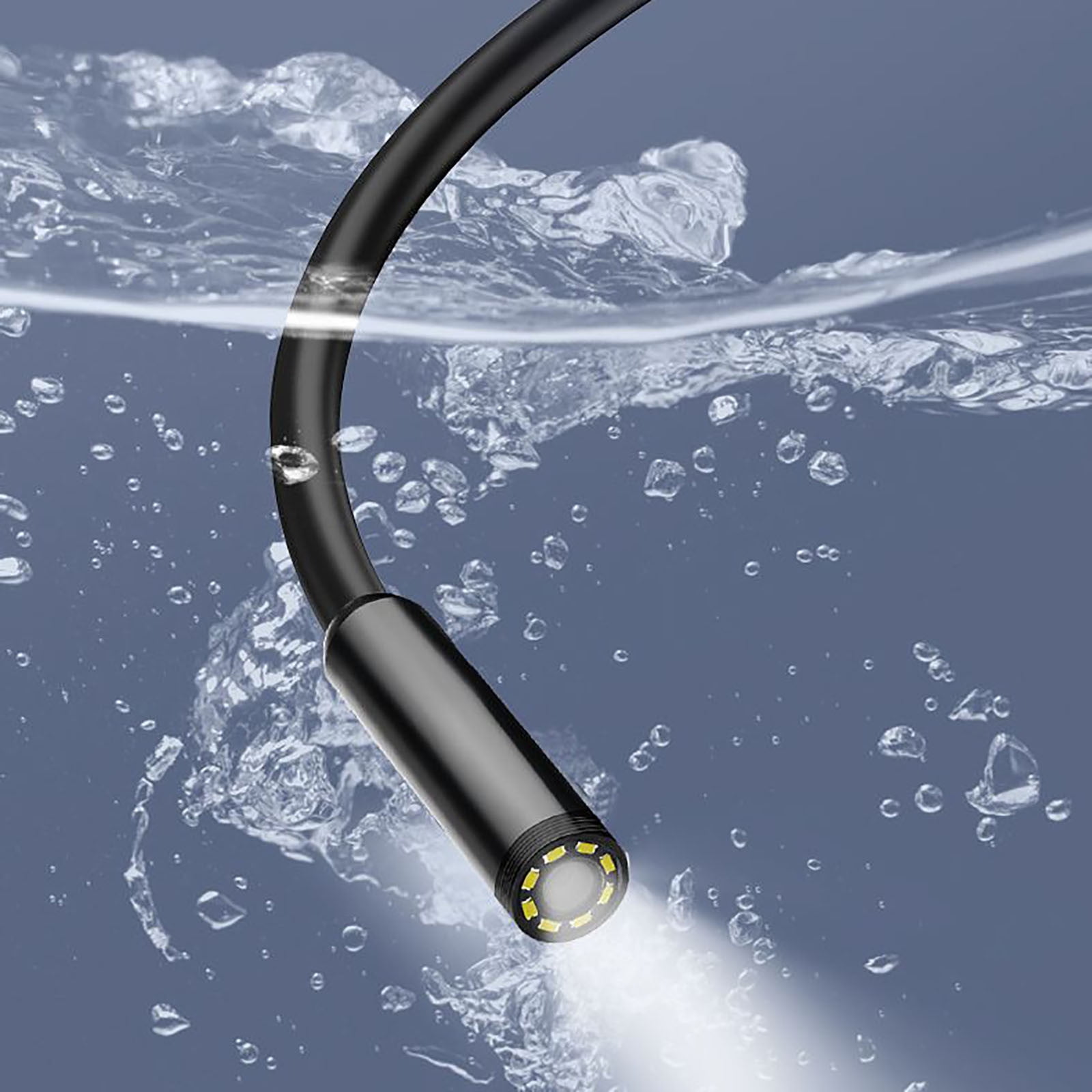Dual Lens Industrial Endoscope, 1080P Digital Borescope Inspection Camera, 8mm IP67 Waterproof Camera, Sewer Camera with 4.3" LCD Screen, 8 LED Lights, 6.56FT Semi-Rigid Cable