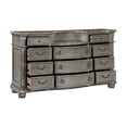 thumbnail image 5 of Benjara Toga 69 Inch Dresser with 11 Drawers, Gray Acacia Wood, Carved Details, 5 of 6