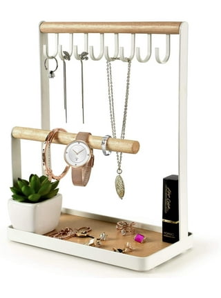 Zelikovitz 3-Tier Bracelet Holder Watch Necklace Bangle Jewelry Display  Stand White PU - Zen Merchandiser